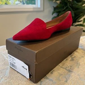 Red suede loafers work shoes